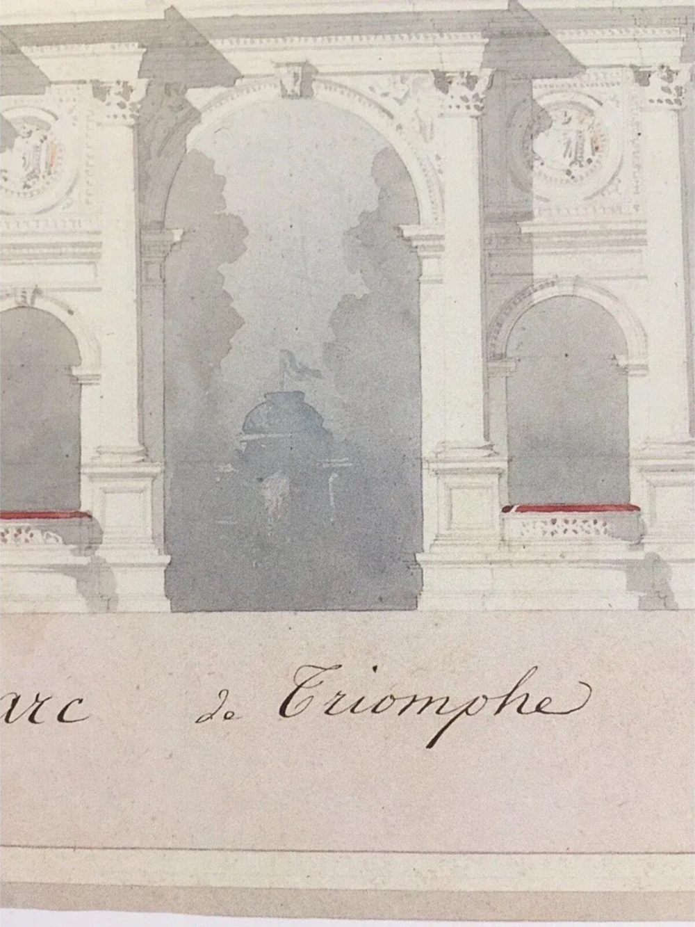 80s Architectural Rendering Poster Arc De Triomphe After Artist Emanuel Brune - Picture 9 of 12